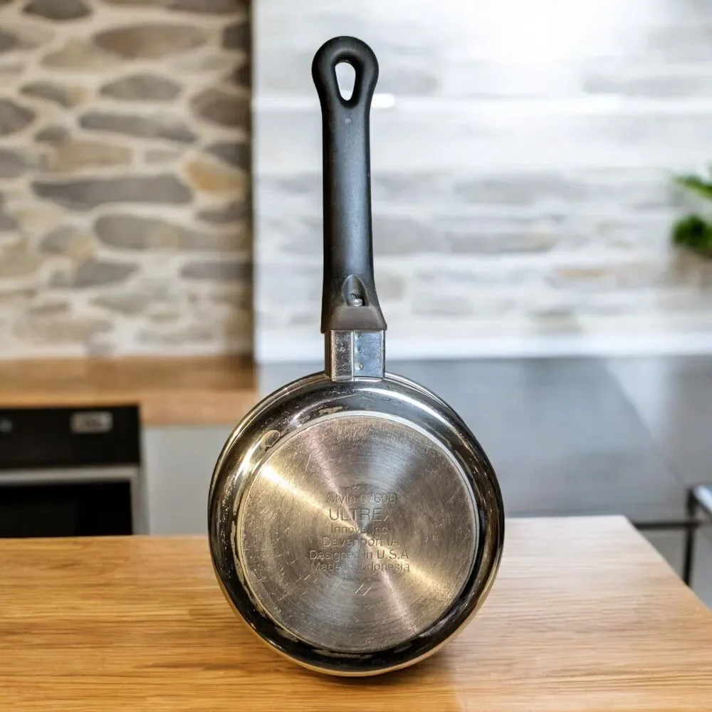 Ultrex Saucepan II With Lid 18/10 Stainless Non Stick 1 Quart Pan Vented Lid